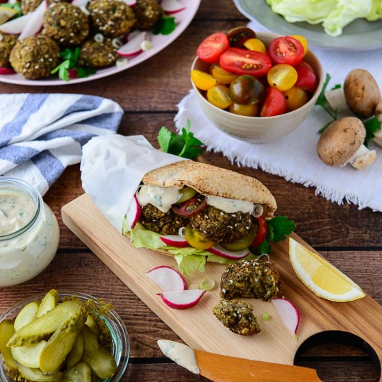 Baked Mushroom Falafel