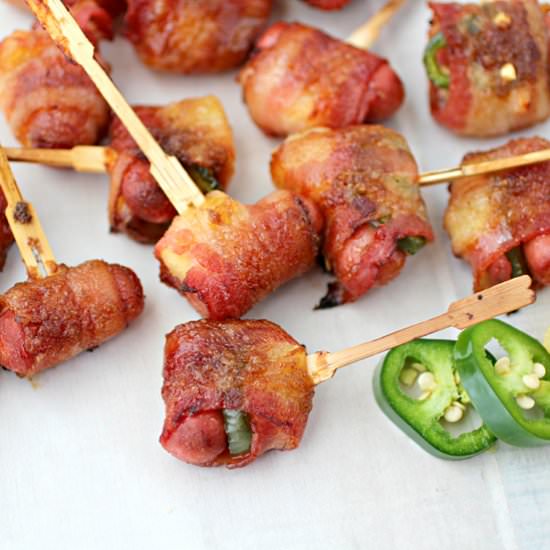 Spicy Bacon Wrapped Smokies