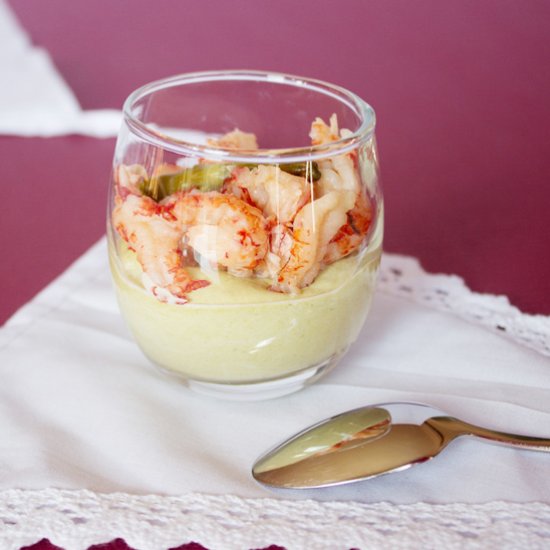 Crayfish & asparagus mousse verrine