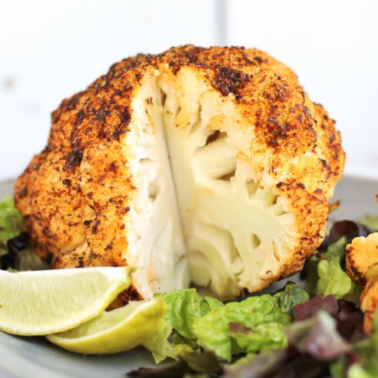 Whole roasted cauliflower