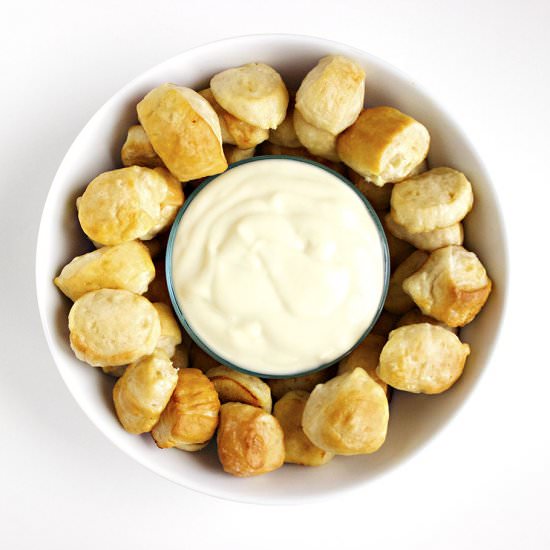 Soft Pretzel Bites + Cheese Dip