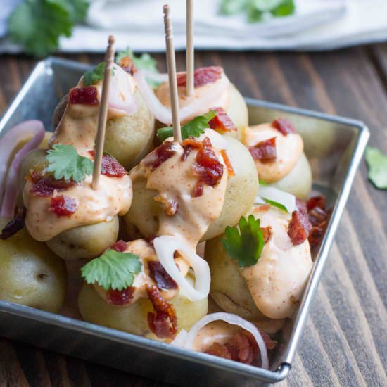 Potatoes with Smoky Sauce and Bacon