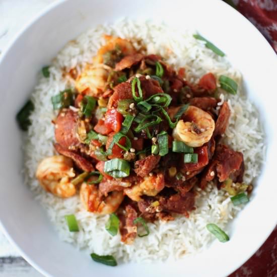 Shrimp, Andouille, and Okra Stew