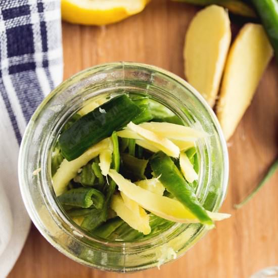 Instant Ginger Green Chilli Pickle