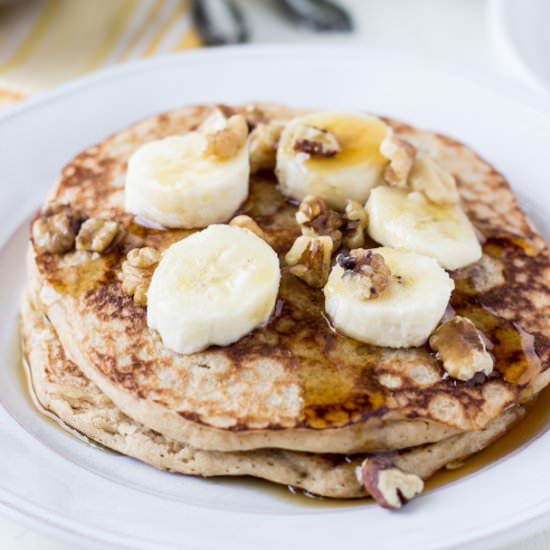 Dairy Free Banana Walnut Pancakes