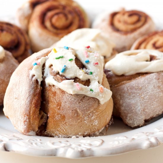 Healthier Cake Batter Cinnamon Roll