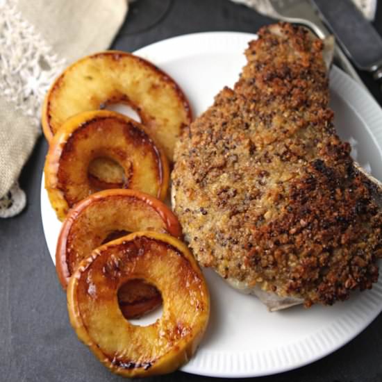 Mustard-crusted pork chops