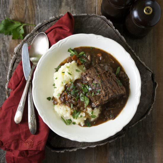 Braised Beef w/ Red Wine + Rosemary