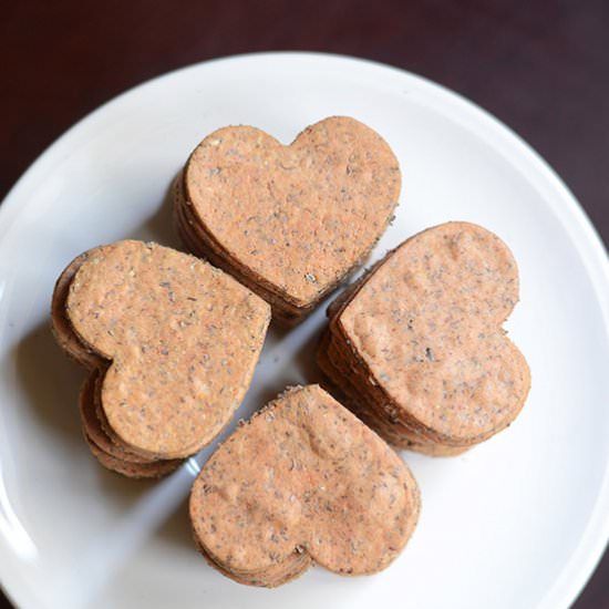 Red Lentil, Beet, and Flax Crackers