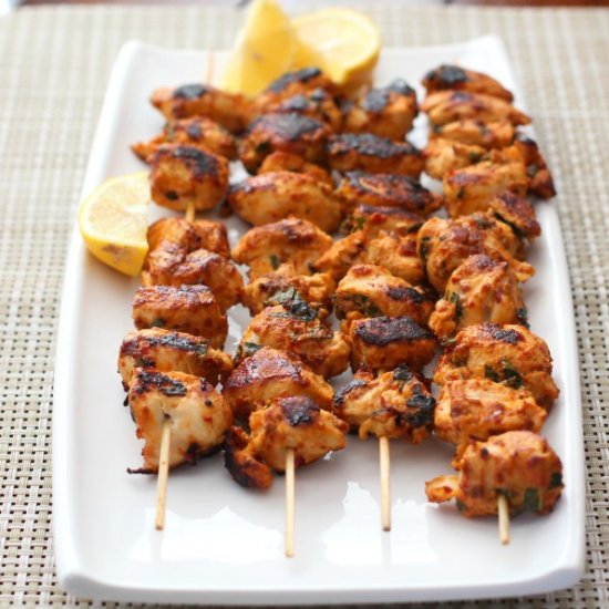 Harissa Chicken Kebabs