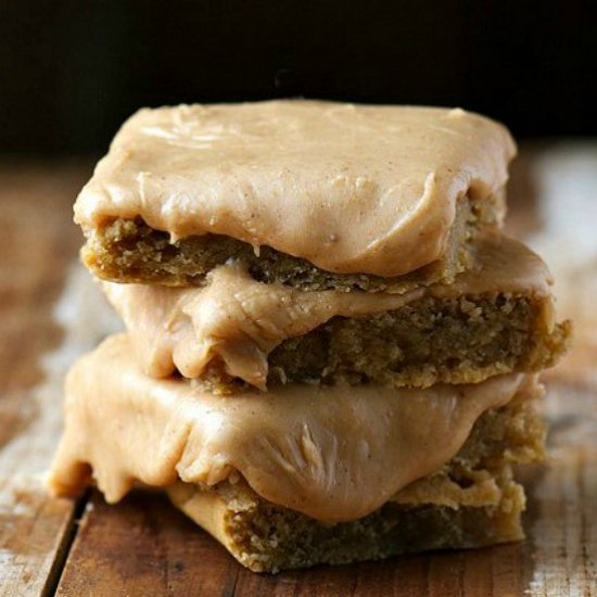 Banana Blondies with PB Frosting