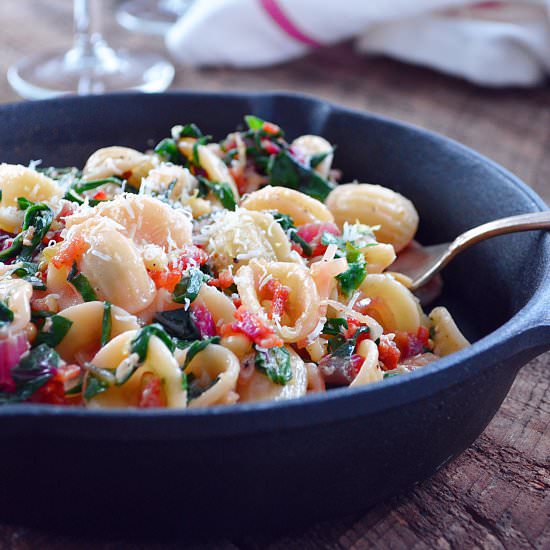 Swiss Chard and Bacon Pasta