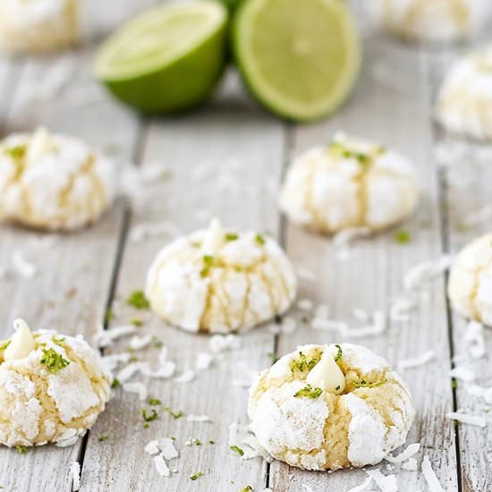 Coconut key lime crinkle cookies