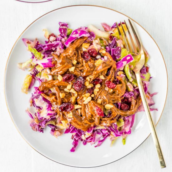 BBQ Brisket on Cabbage Apple Salad