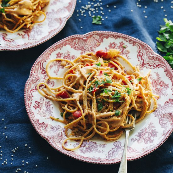 Roasted Pepper & Tahini Pasta