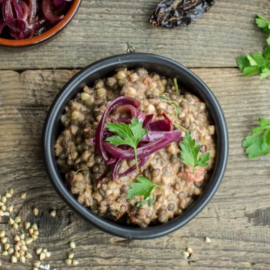 Vegan buckwheat lentil bowls