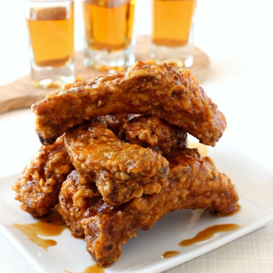 Chicken Fried Ribs w/ Whiskey Glaze