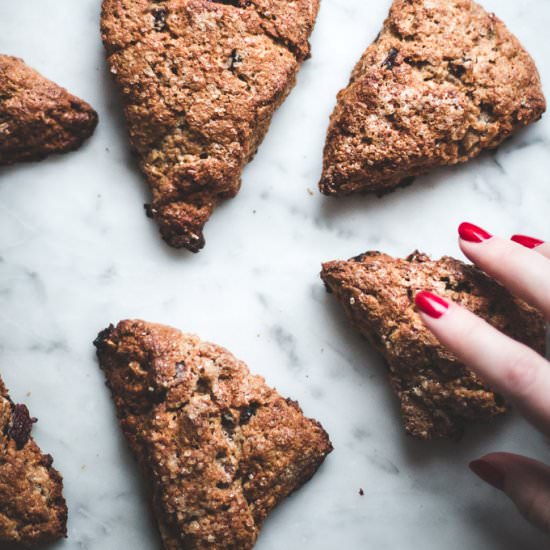 Pecan and Dried Cranberry Oat Scone