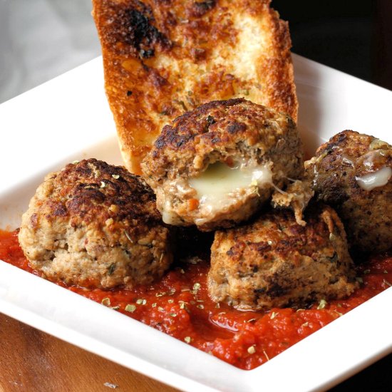 Mozzarella Stuffed Italian Meatball