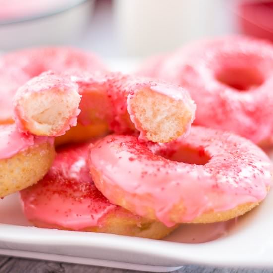 Valentines Peach Vanilla Donuts