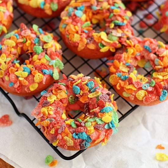 Cherry Donuts with Cherry Glaze