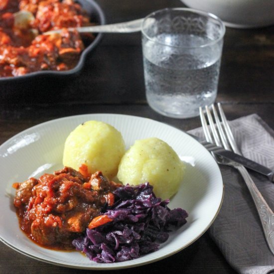 Hungarian Goulash and Red Cabbage