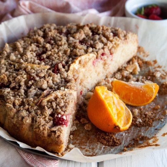 Strawberry Apple Crumb Cake