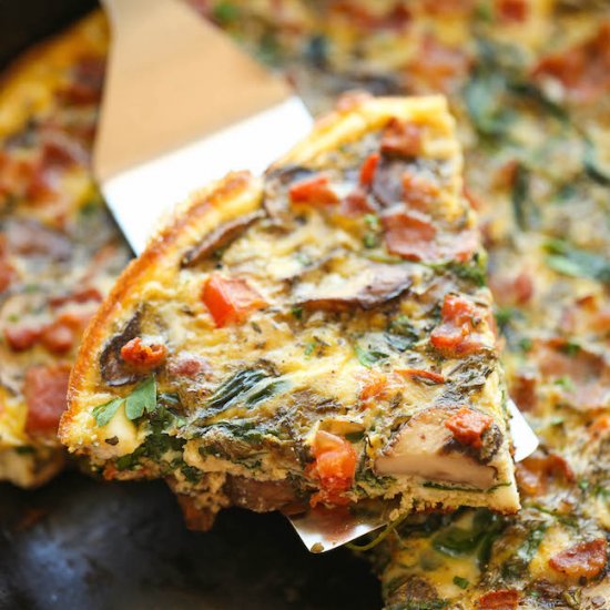 Bacon Mushroom Spinach Frittata