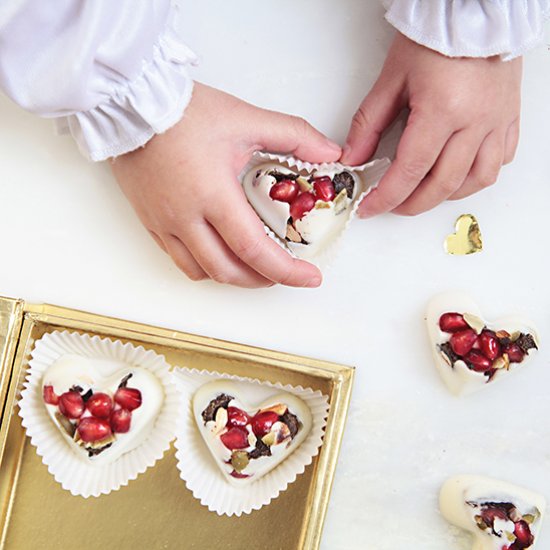 DIY: White Chocolate Heart Barks