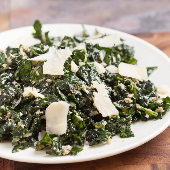 Savory Kale Salad w/ Parmesan