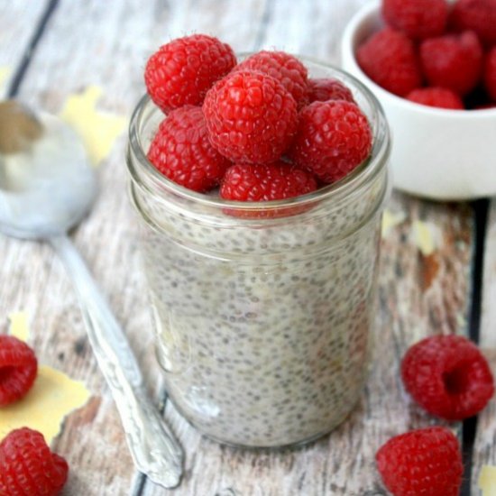 Raspberry and Banana Chia Pudding