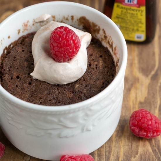 Chocolate Raspberry Mug Cake