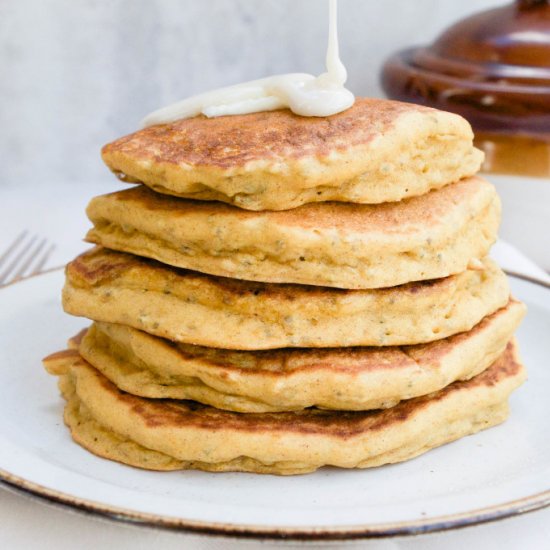 Gluten Free Pumpkin Chia Pancakes