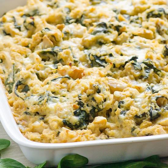 Spinach Artichoke Quinoa Casserole