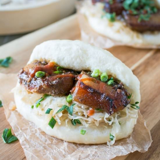 Pork Cheeks and Sauerkraut Bao Buns