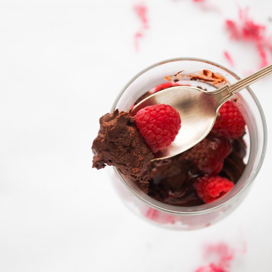 Vegan Chocolate Raspberry Mousse