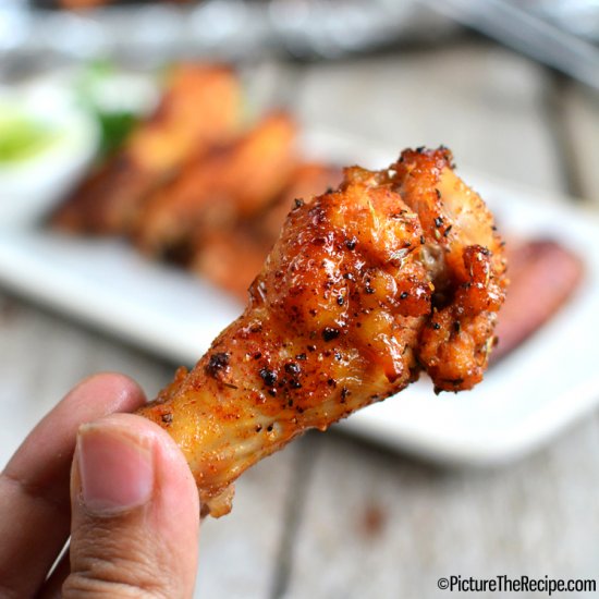 Baked Honey Bourbon Chicken Wings