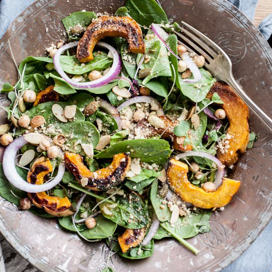 Delicata Squash & Spinach Salad