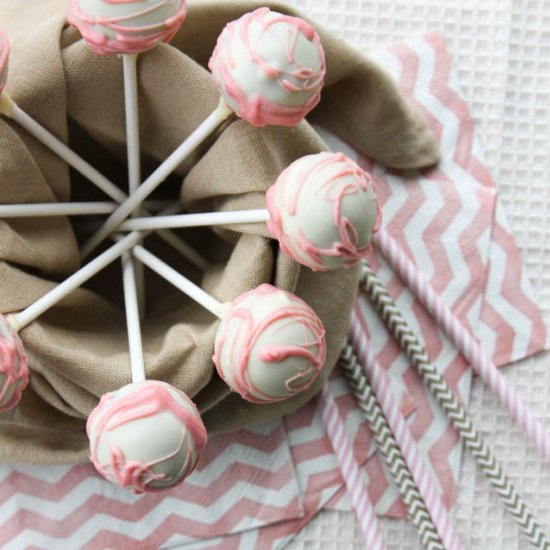 White Chocolate Raspberry Cake Pops