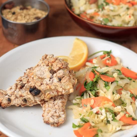 Baked Oat-Crusted Cod Fillets