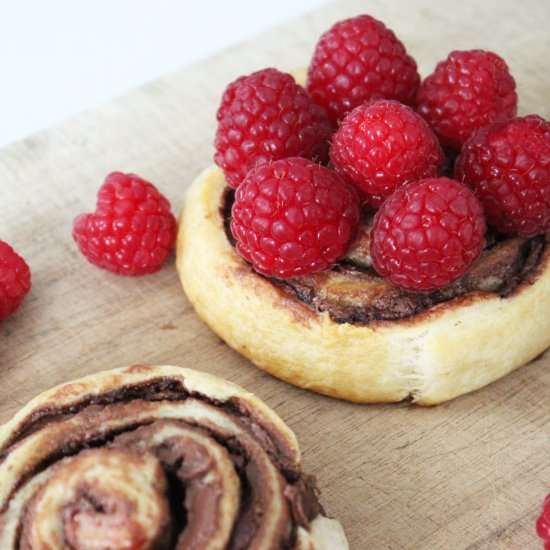 Nutella & Raspberry Breakfast Rolls