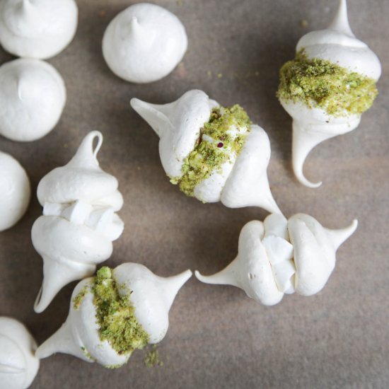 Pistachio Meringue Kisses