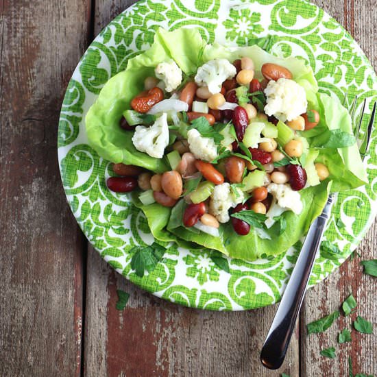 Healthy Cauliflower Bean Salad