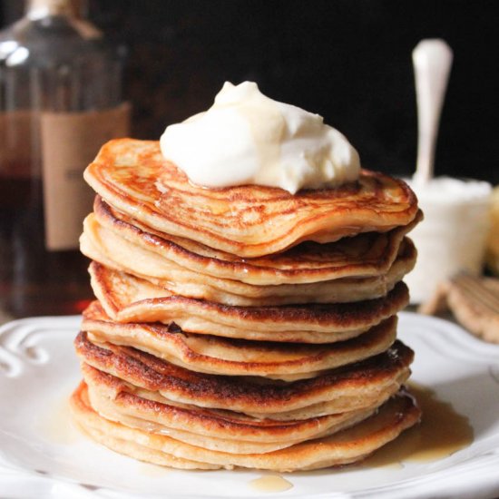 Ricotta Pancakes w/Bourbon Cream