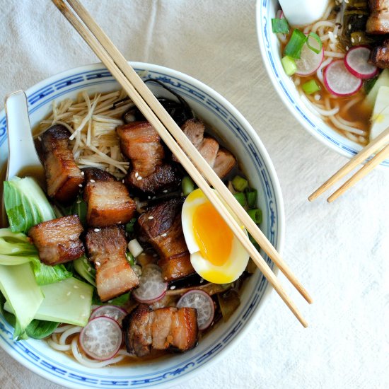 Miso Braised Pork Belly Noodles