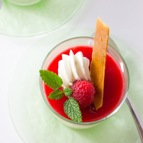 Lemon Panna Cotta with Raspberry