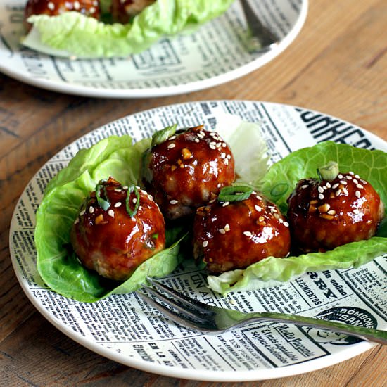 Turkey Meatballs with Hoisin Glaze