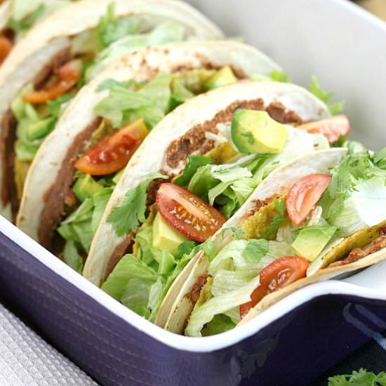 Double decker chickpea tacos