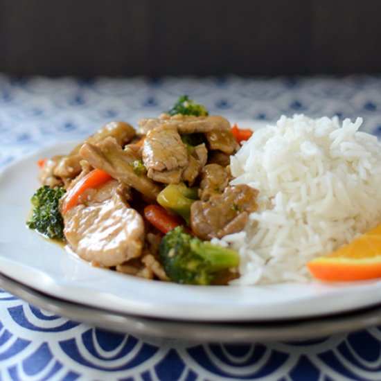 Orange Pork Stir Fry