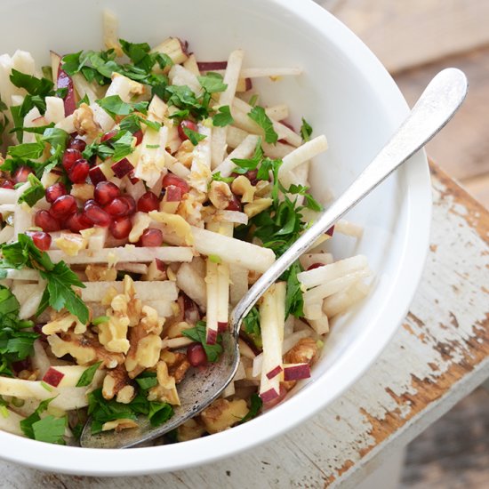 Jicama, Apple, and Pom Salad